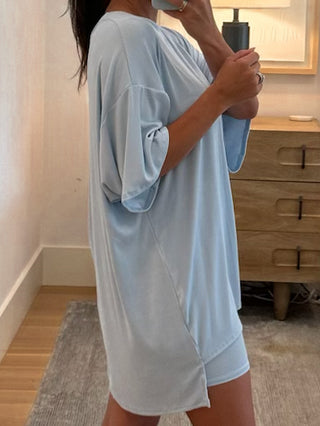 Novi Ribbed Tee + Shorts Set | Baby Blue | +Plus Available