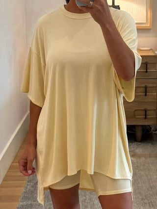 Novi Ribbed Tee + Shorts Set | Daffodil | +Plus Available