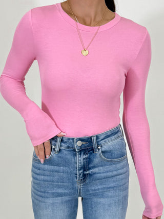 Essential Ribbed Long Sleeve | Bubblegum | +Plus Available | RESTOCK