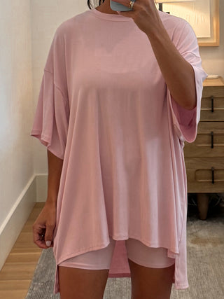 Novi Ribbed Tee + Shorts Set | Pale Lilac | +Plus Available