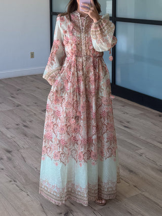 Celadon Ember Floral Maxi Dress