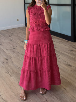 Shortcake Gingham Tiered Skirt