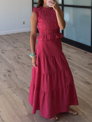 Shortcake Gingham Tiered Skirt