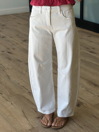Katia Barrel Jeans | White | +Plus Available