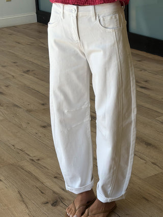 Katia Barrel Jeans | White | +Plus Available