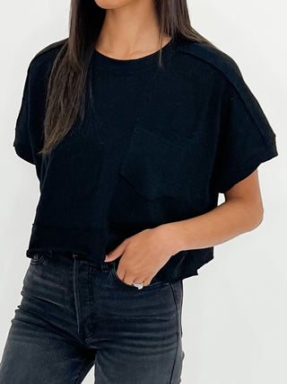 Chill Cotton Crop Tee | Black