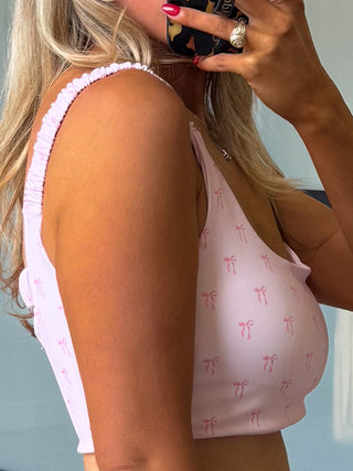 Ruche + Run Sports Bra | Blushing Bows