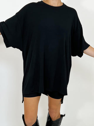 Novi Ribbed Tee + Shorts Set | Black | +Plus Available | RESTOCK