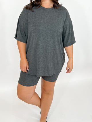 Novi Ribbed Tee + Shorts Set | Charcoal | +Plus Available | RESTOCK