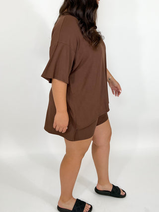 Novi Ribbed Tee + Shorts Set | Chocolate | +Plus Available | RESTOCK