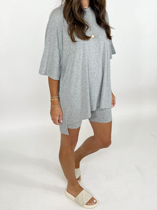 Novi Ribbed Tee + Shorts Set | Grey | +Plus Available | RESTOCK