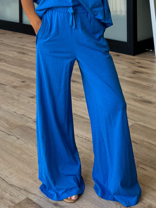 Cotton Slub Lounge Pants | Ocean Blue