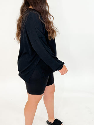 Comfy Ribbed Pullover | Black | +Plus Available | BLACK TUESDAY DOORBUSTER