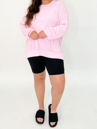 Comfy Ribbed Pullover | Bubblegum | +Plus Available | BLACK TUESDAY DOORBUSTER