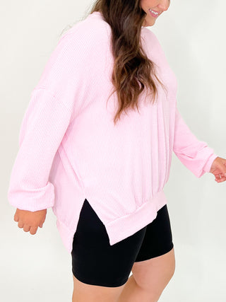 Comfy Ribbed Pullover | Bubblegum | +Plus Available | BLACK TUESDAY DOORBUSTER