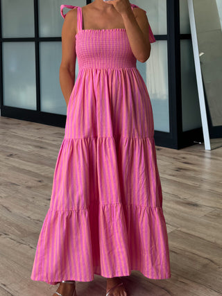 Ravello Smocked Maxi Dress | Tropink Stripe