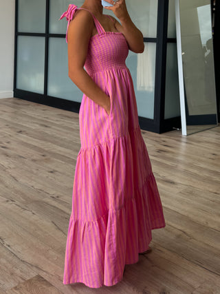 Ravello Smocked Maxi Dress | Tropink Stripe