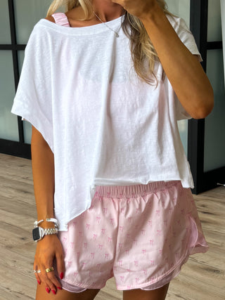 Sweet Sprint Ruffle Trim Shorts | Blushing Bows