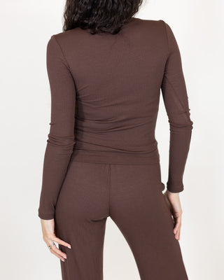 Dusk To Dawn Ribbed Top | Chocolate | +Plus Available