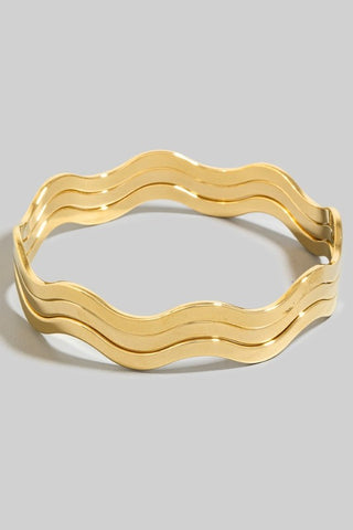 Wave Stack Bangle Set | 2 Colors Available