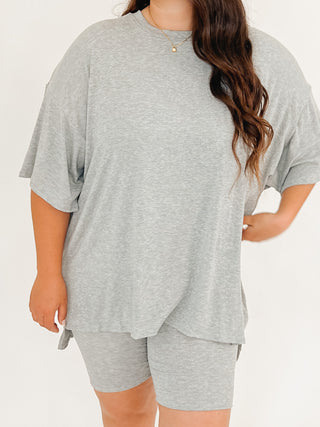 Novi Ribbed Tee + Shorts Set | Grey | +Plus Available | RESTOCK