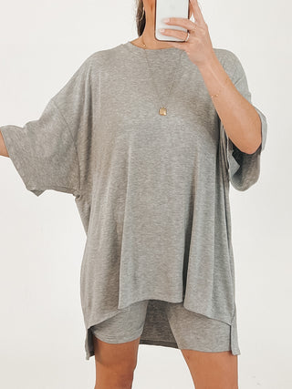 Novi Ribbed Tee + Shorts Set | Grey | +Plus Available | RESTOCK