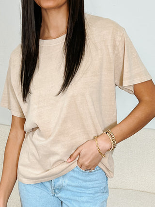 Washed Boyfriend Tee | Latte