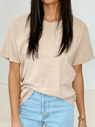 Washed Boyfriend Tee | Latte