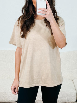 Washed Boyfriend Tee | Latte