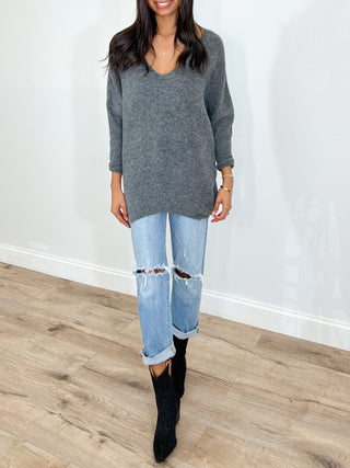 Emy Knit Sweater | Charcoal