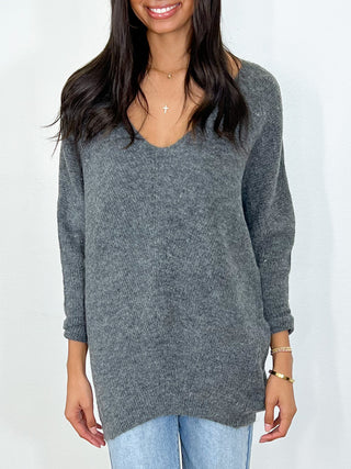 Emy Knit Sweater | Charcoal