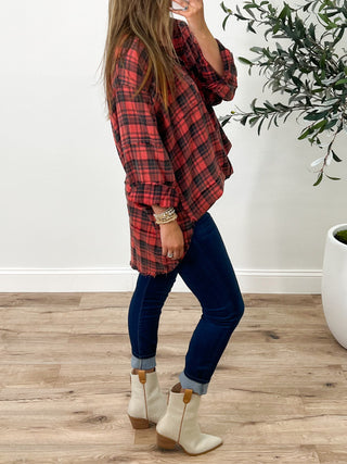 Stone Cliff Plaid Tunic | Rosewood | +Plus Available | RESTOCK