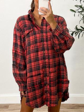 Stone Cliff Plaid Tunic | Rosewood | +Plus Available | RESTOCK