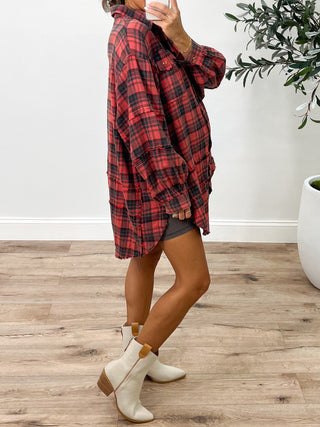 Stone Cliff Plaid Tunic | Rosewood | +Plus Available | RESTOCK