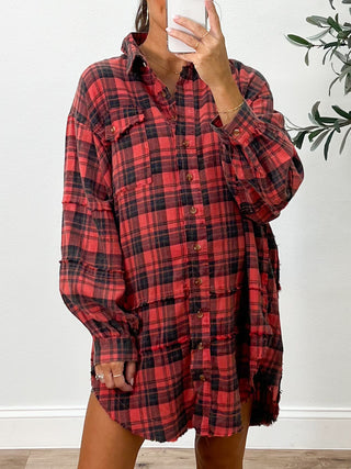 Stone Cliff Plaid Tunic | Rosewood | +Plus Available | RESTOCK