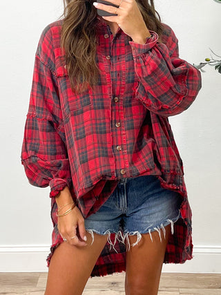 Stone Cliff Plaid Tunic | Red | +Plus Available | RESTOCK