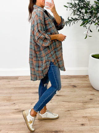 Stone Cliff Plaid Tunic | Vintage Teal | +Plus Available | RESTOCK