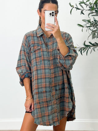 Stone Cliff Plaid Tunic | Vintage Teal | +Plus Available | RESTOCK