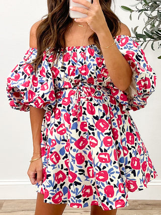 Kolly Bubble Sleeve Dress | Pink Poppy | FINAL SALE